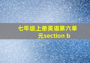 七年级上册英语第六单元section b